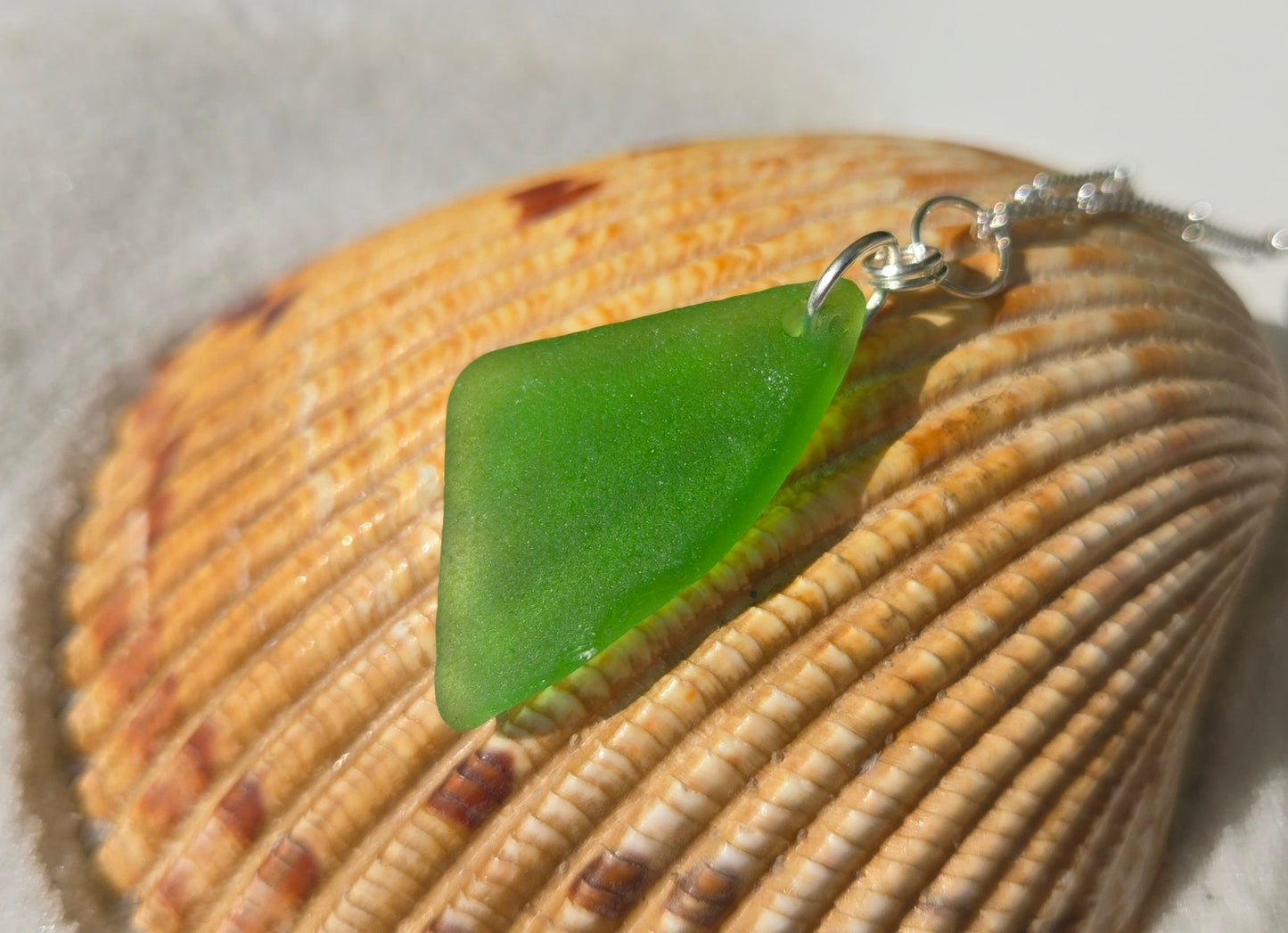 Bright Green Seaglass Necklace