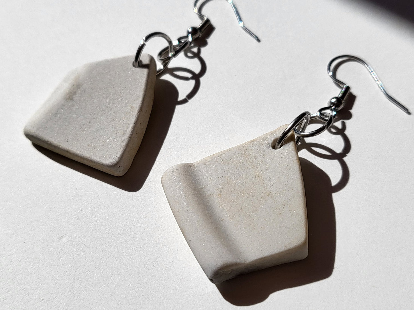 White Pottery Earrings