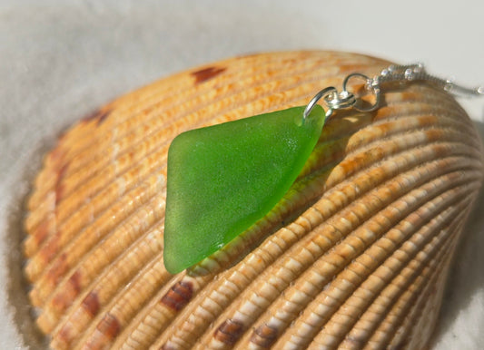 Bright Green Seaglass Necklace