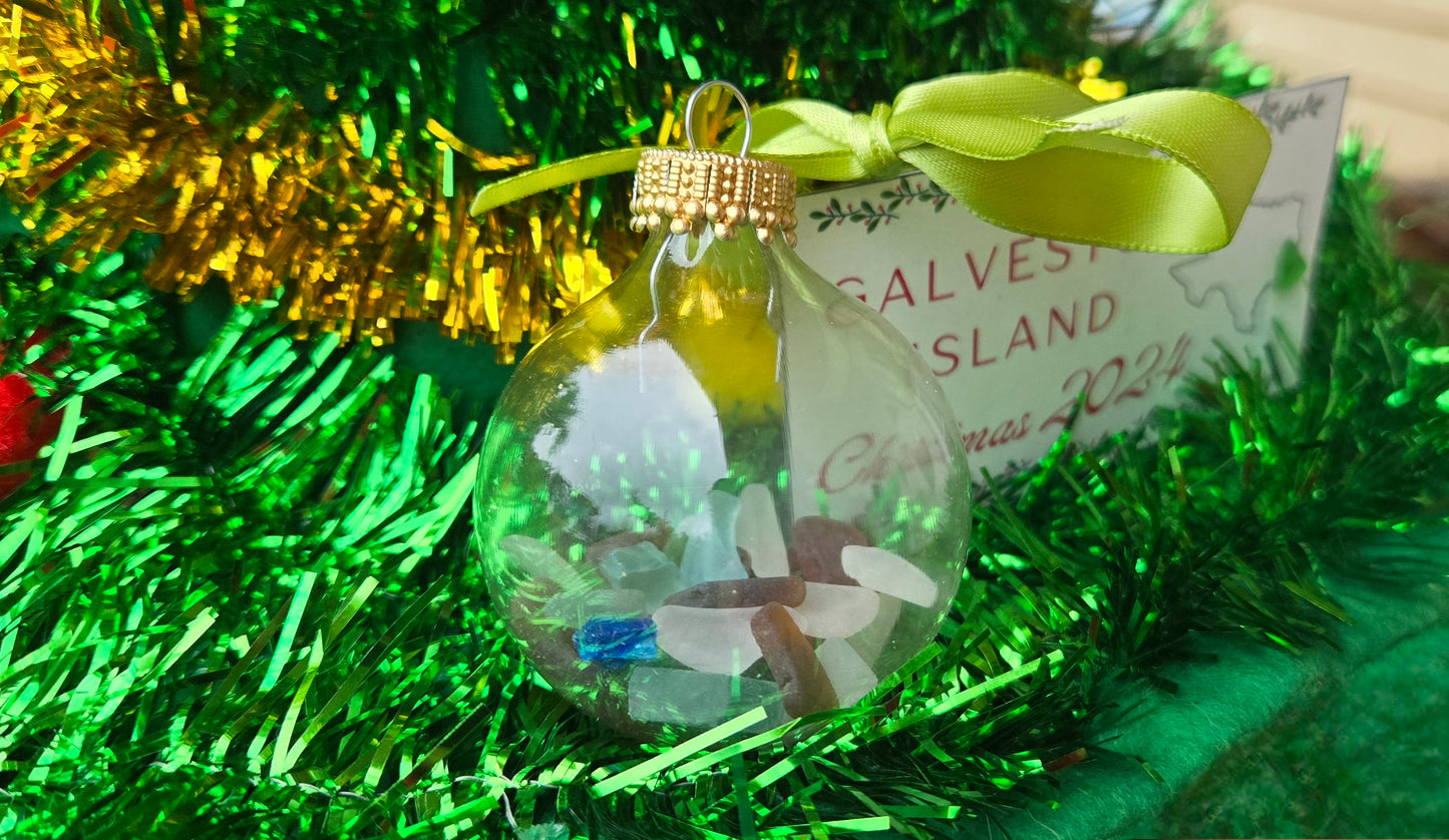 2024 Galveston Seaglass filled Ornament