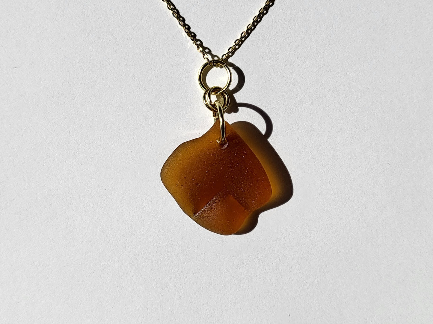 Textured Brown Seaglass Necklace