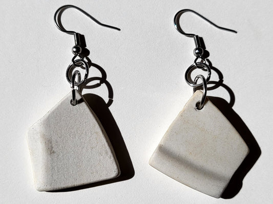 White Pottery Earrings